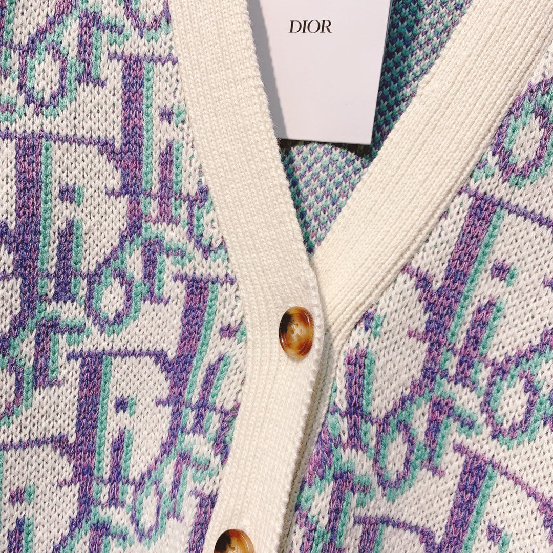 CD 25 Cardigan Cream Purple Wool 296065