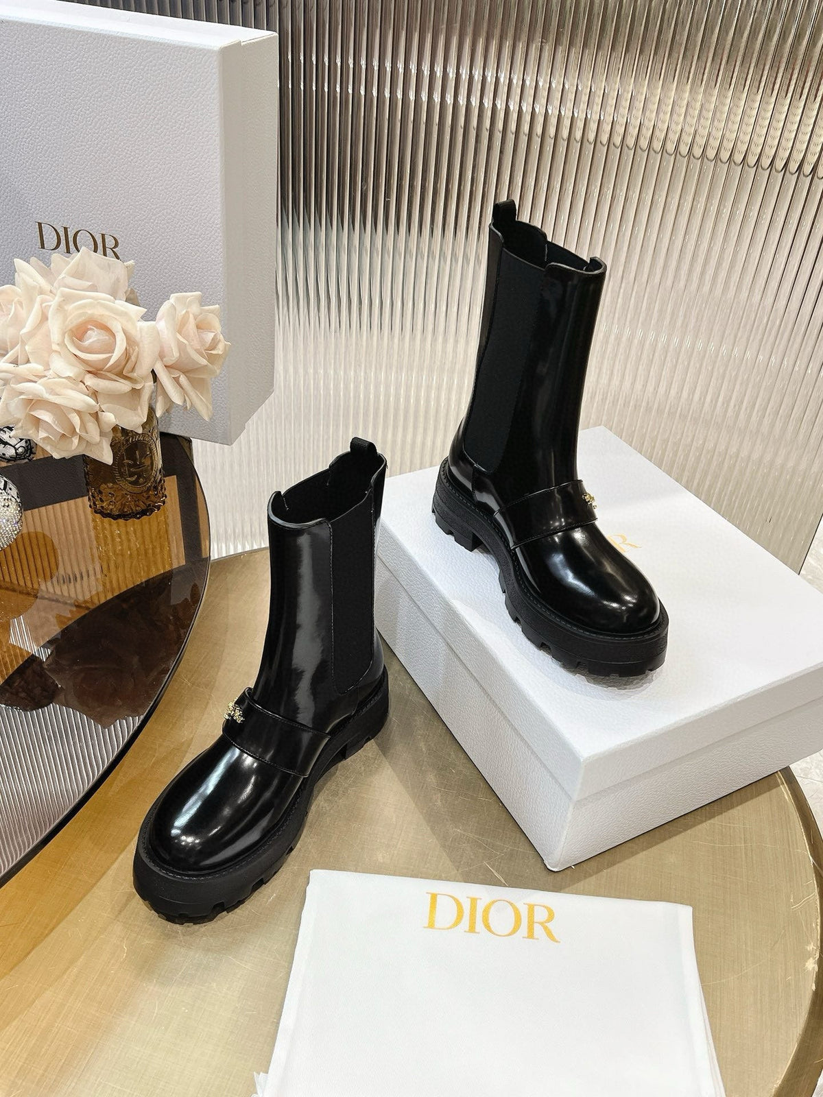 CD 25 short  boots black calfskin 438779