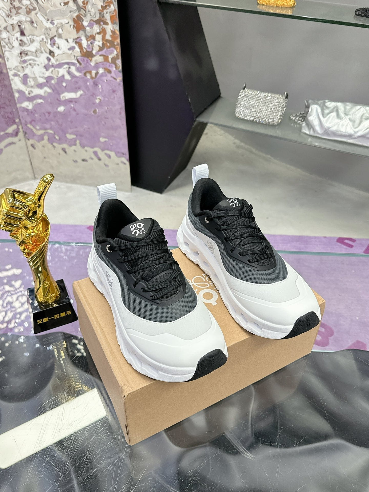 Loewe x Running Cloudtilt2.0 Sneaker White Black Calfskin