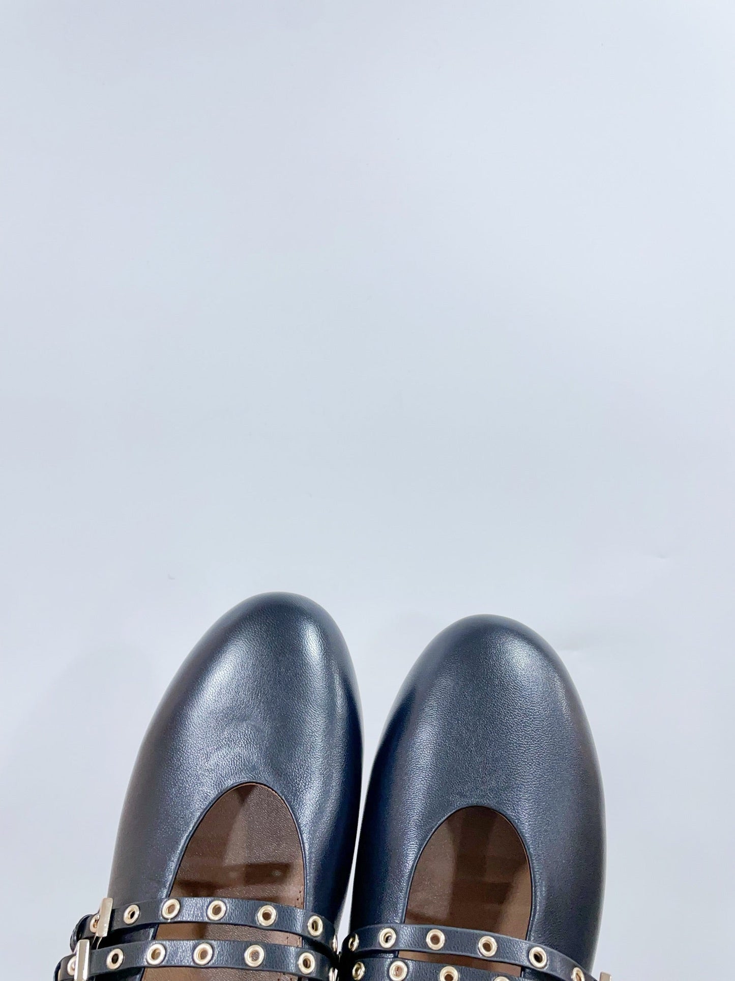 ALAIA MARY JANE SHOES IN BLACK LAMBSKIN WITH GOLD HARDWARE