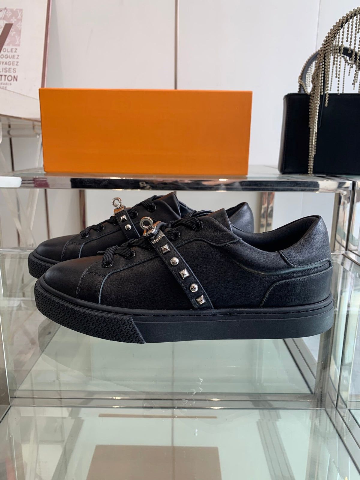 HM Day Sneaker Glossy Black Calfskin 291819
