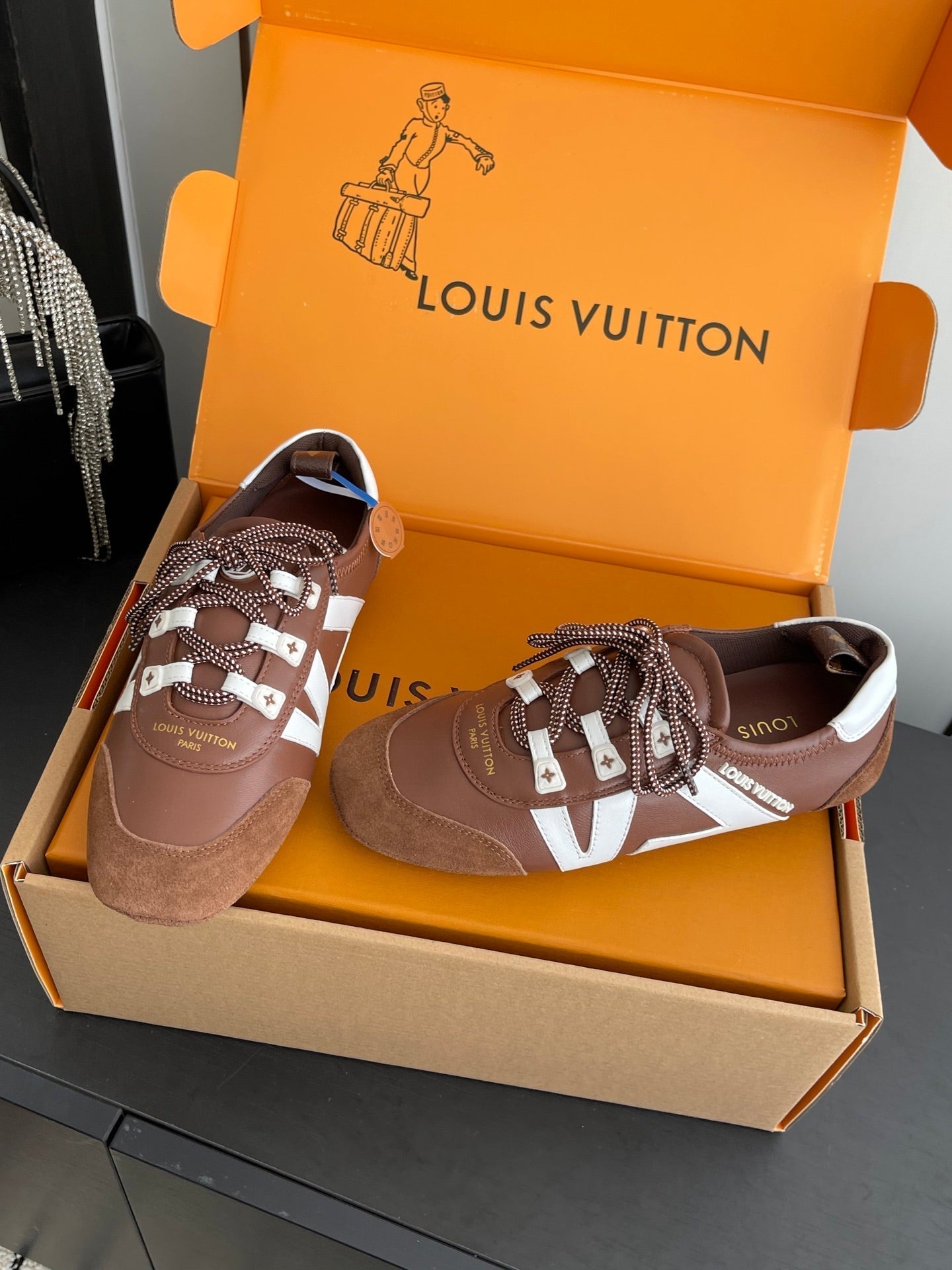 LV 26ss Ballet Sneakers Brown Caramel Cowhide Suede 631483