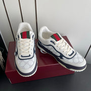 GG 26 Couple Sneakers White Navy  Blue Cowhide 631675