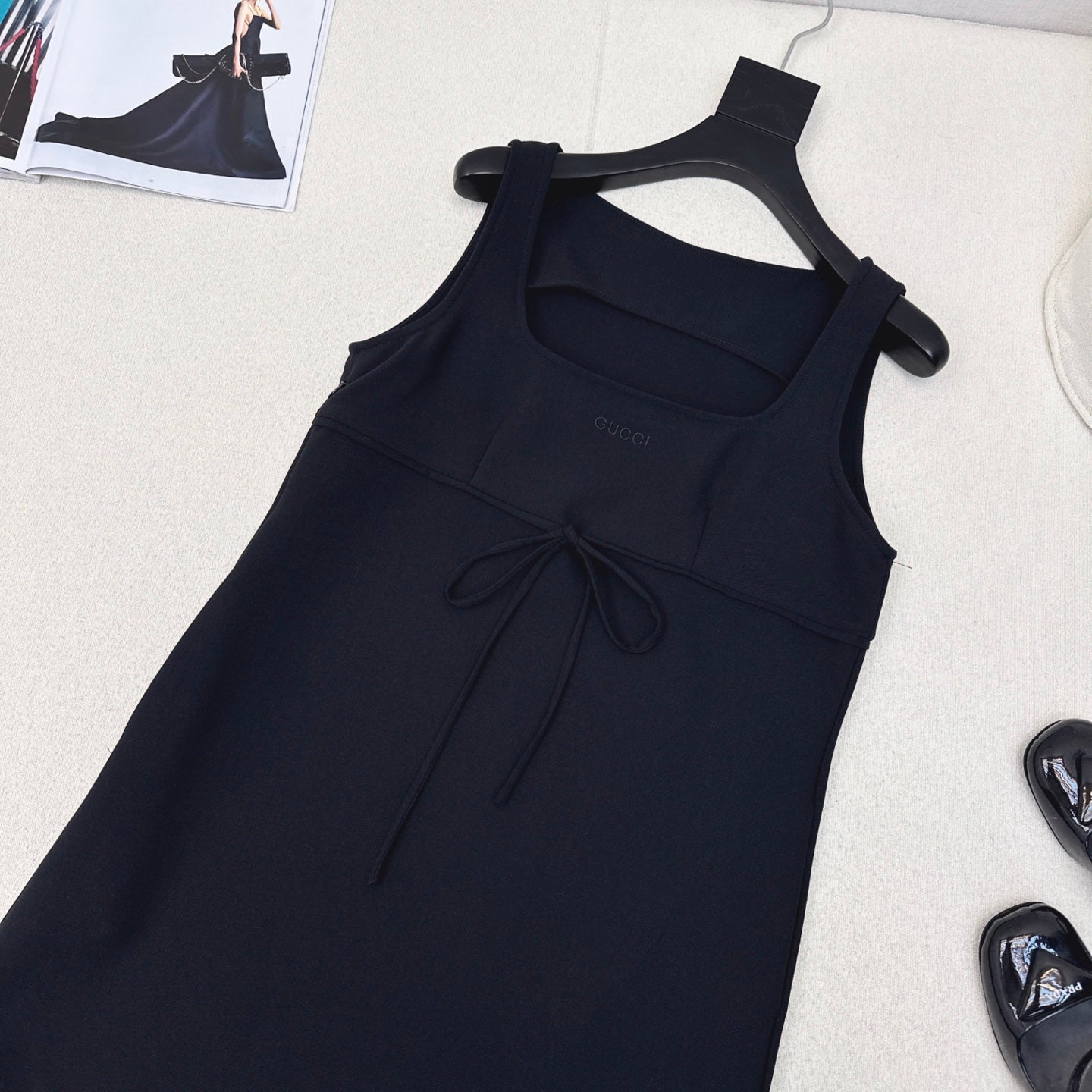 Gucci 25 Sleeveless Minimalist Dress Dark Blue Cotton Polyester