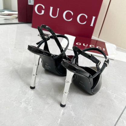 GC 25 Heeled 95mm Slingback Pump Black  Patent Leather 293865
