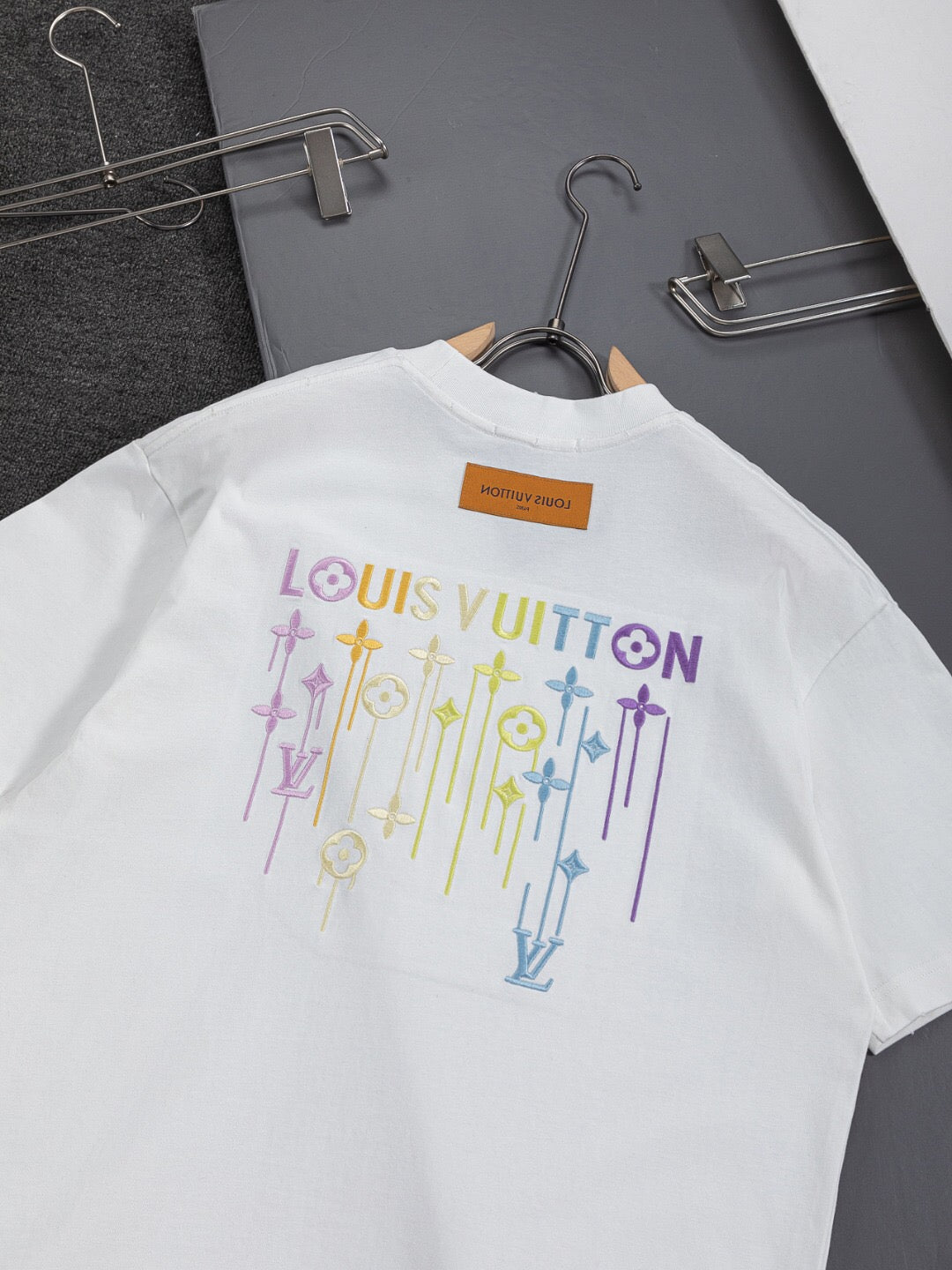 LV 26A Short-Sleeve T-Shirt White Multicolor Cotton 405639