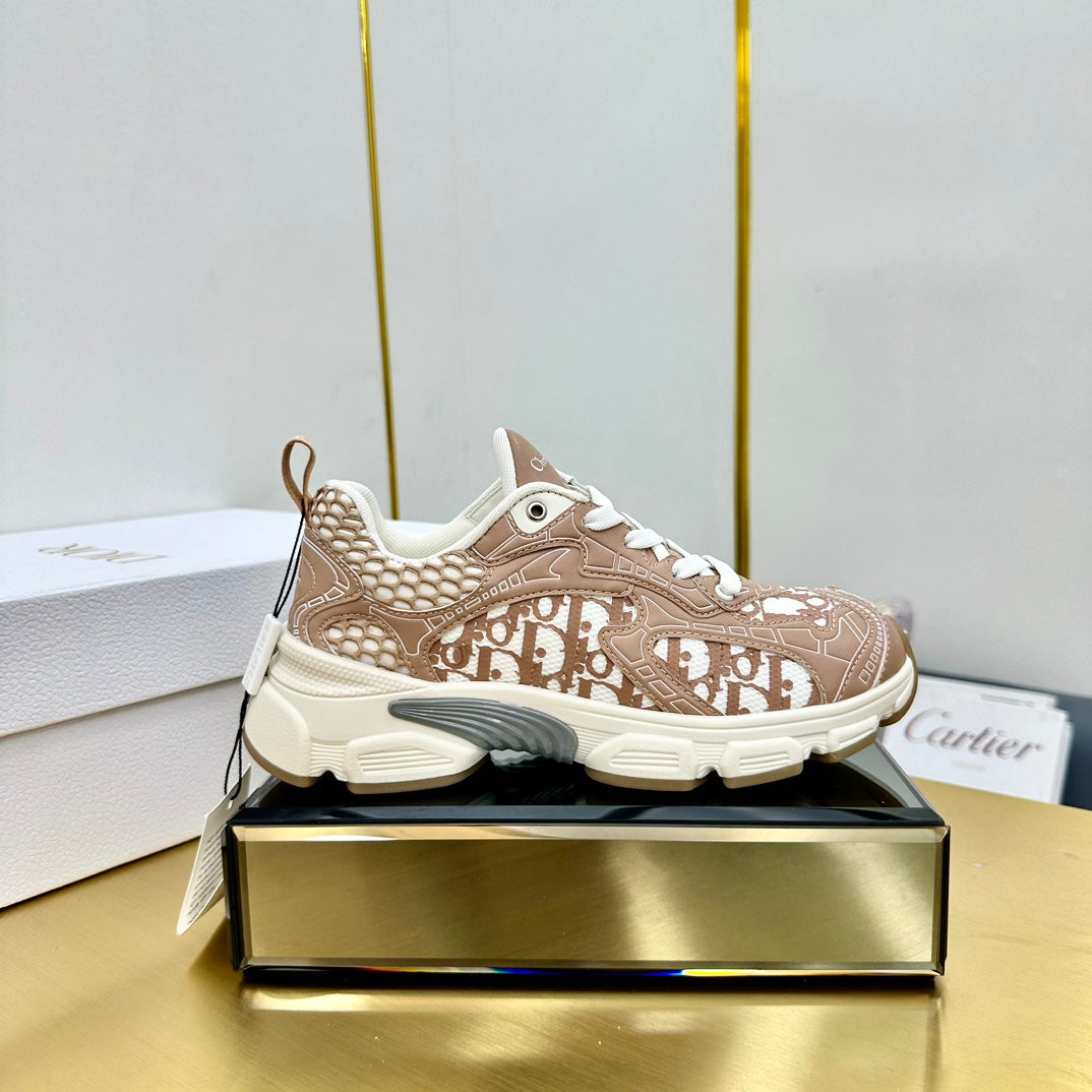 CD Chrono Sneaker 40mm In Brown Pink Mesh Fabric 994572