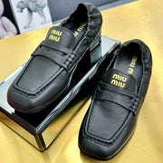 Miu Miu 2026 Square Heel Loafers 40mm Cowhide 981868