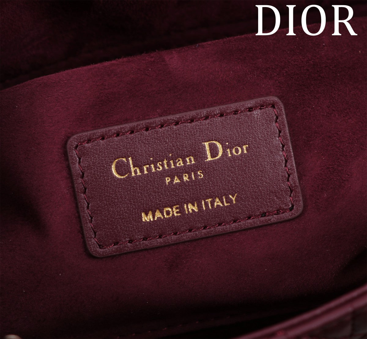 medium lady d-joy 26 burgundy lambskin