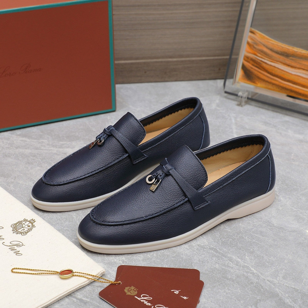 LP SUMMER CHARMS WALK LOAFERS NAVY LAMBSKIN