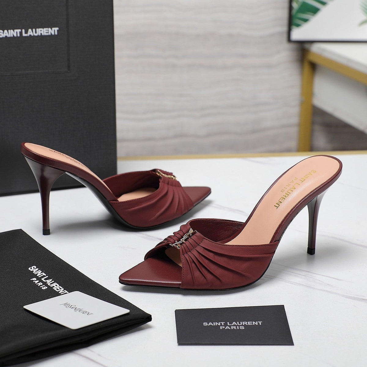 SL BABYLONE MULES 10 JAM SMOOTH CALFSKIN