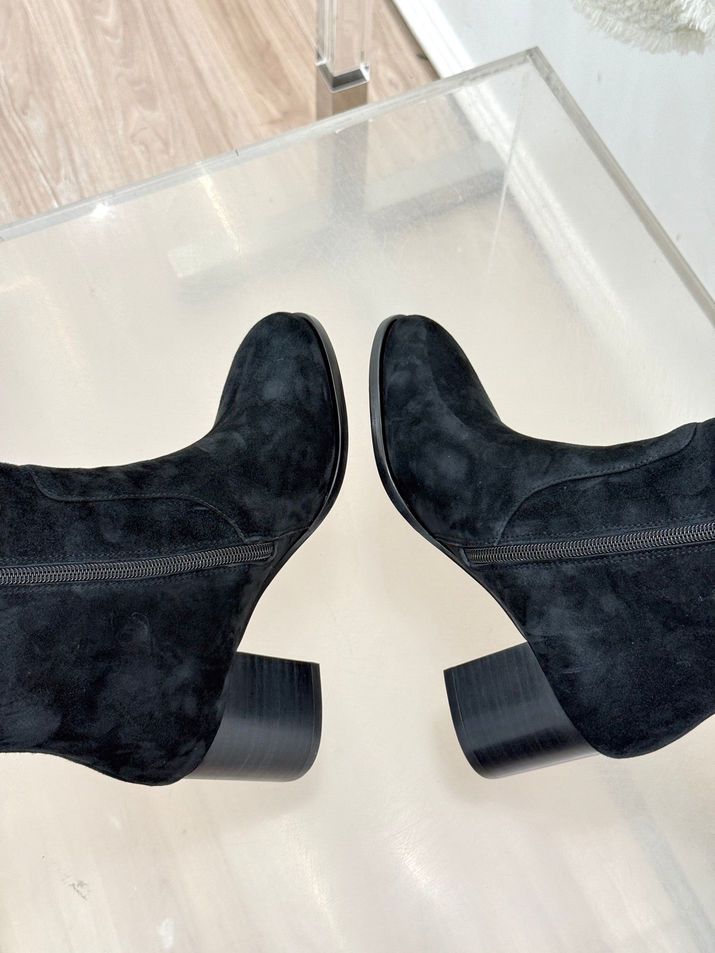 CC High Heel Boots Black Suede Mix Charm 512032