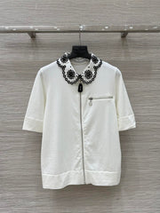 LV 25 Flower T Shirt White Cotton