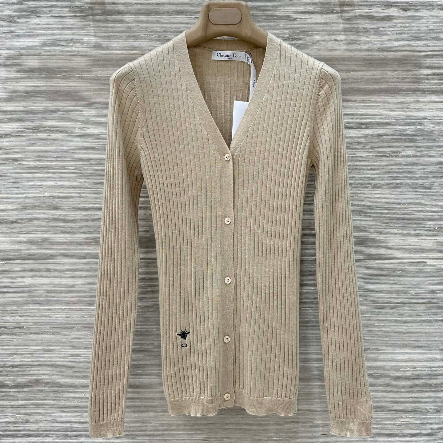 CD 25 V-neck Cardigan Beige Cashmere
