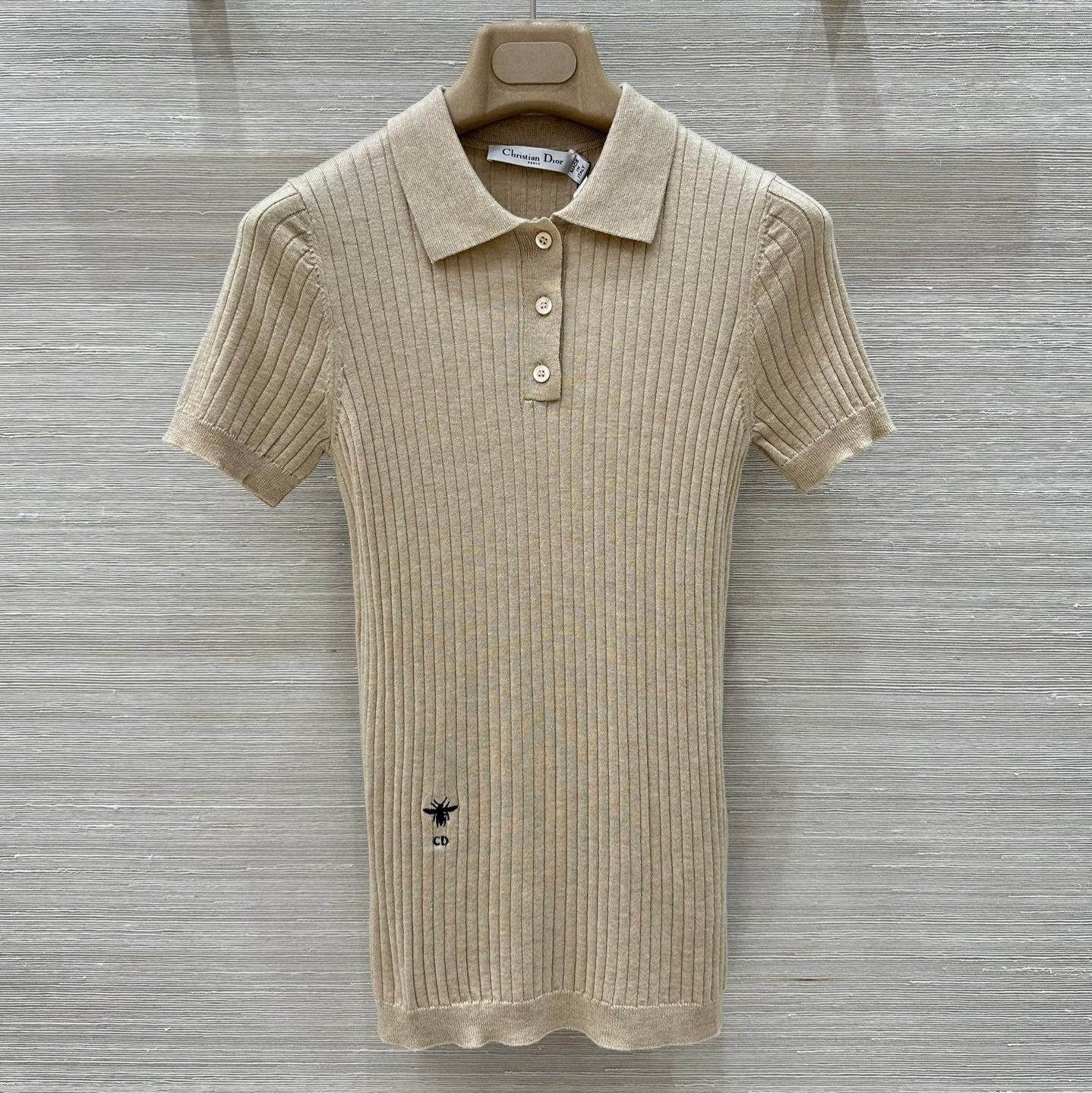 CD 25 Polo Short-sleeved Top Beige Cashmere