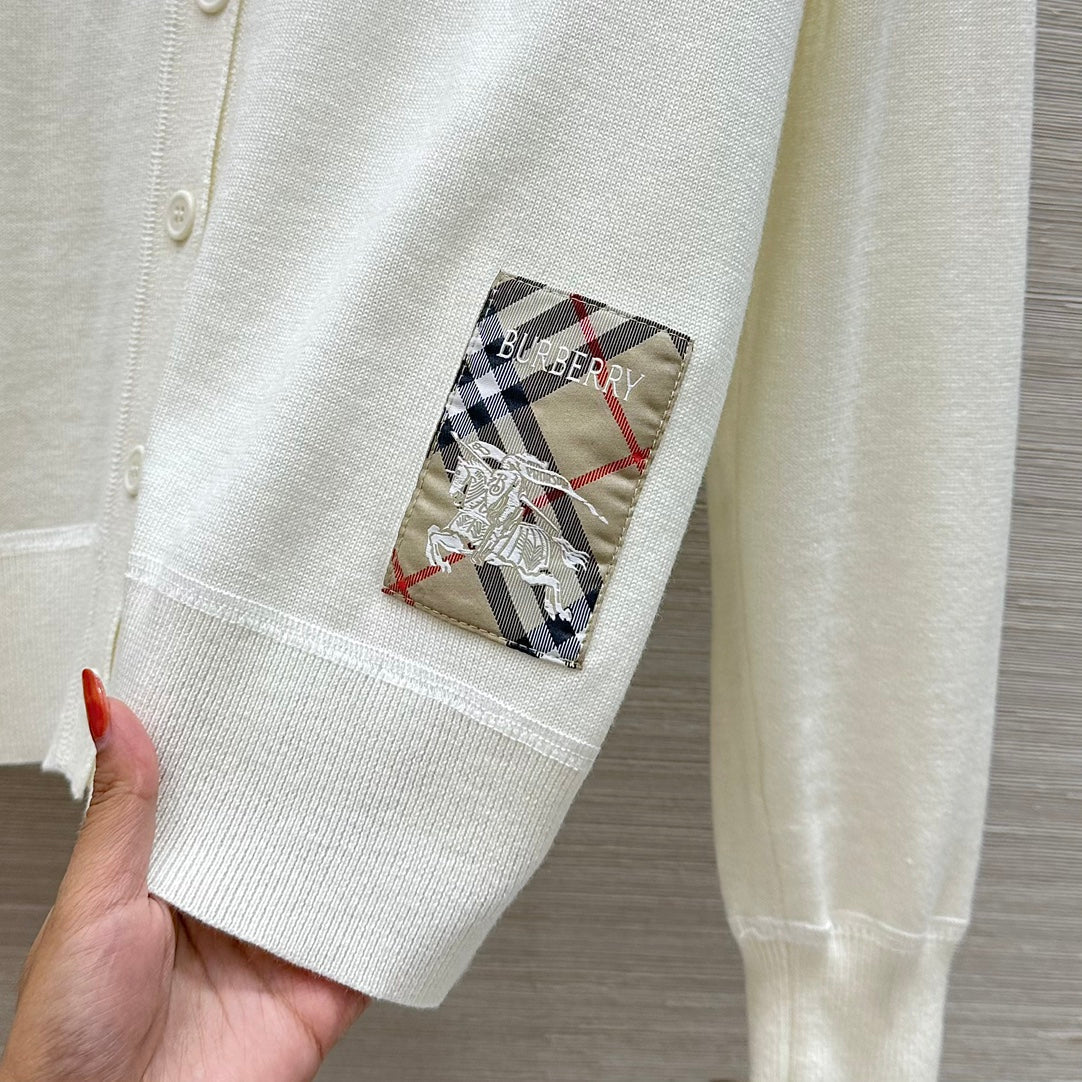 Bur 25 Cardigan Black And White Cashmere