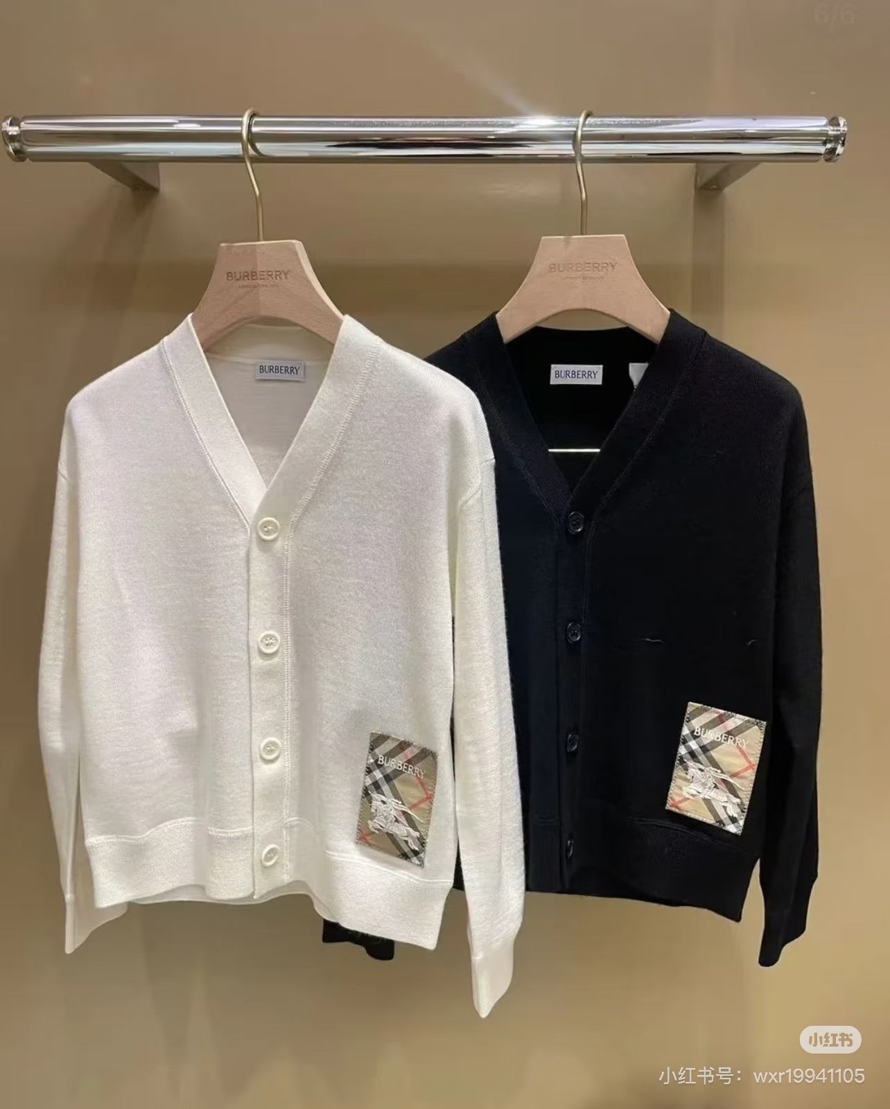 Bur 25 Cardigan Black And White Cashmere