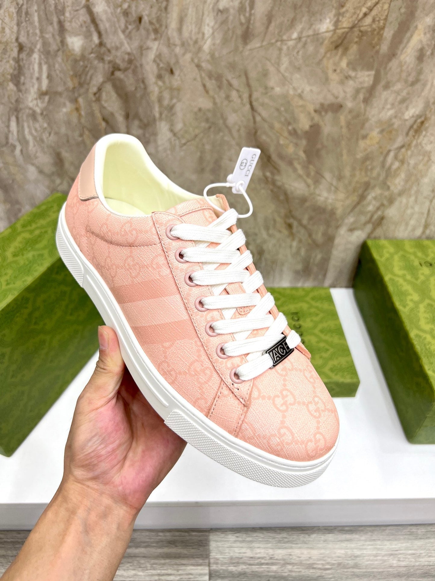 GG Men's ACE Sneaker Pink Canvas 525945