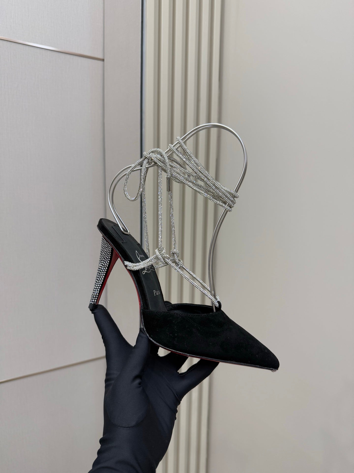 CL Mules Black 8.5cm Original Material 299877