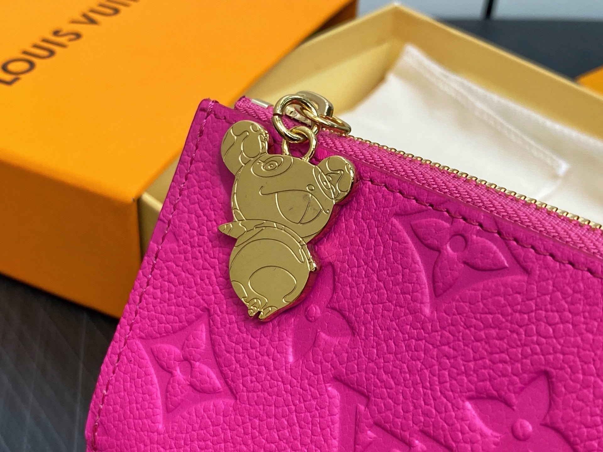 LV x TM ROMY Wallet Pink Gold Leather 329909