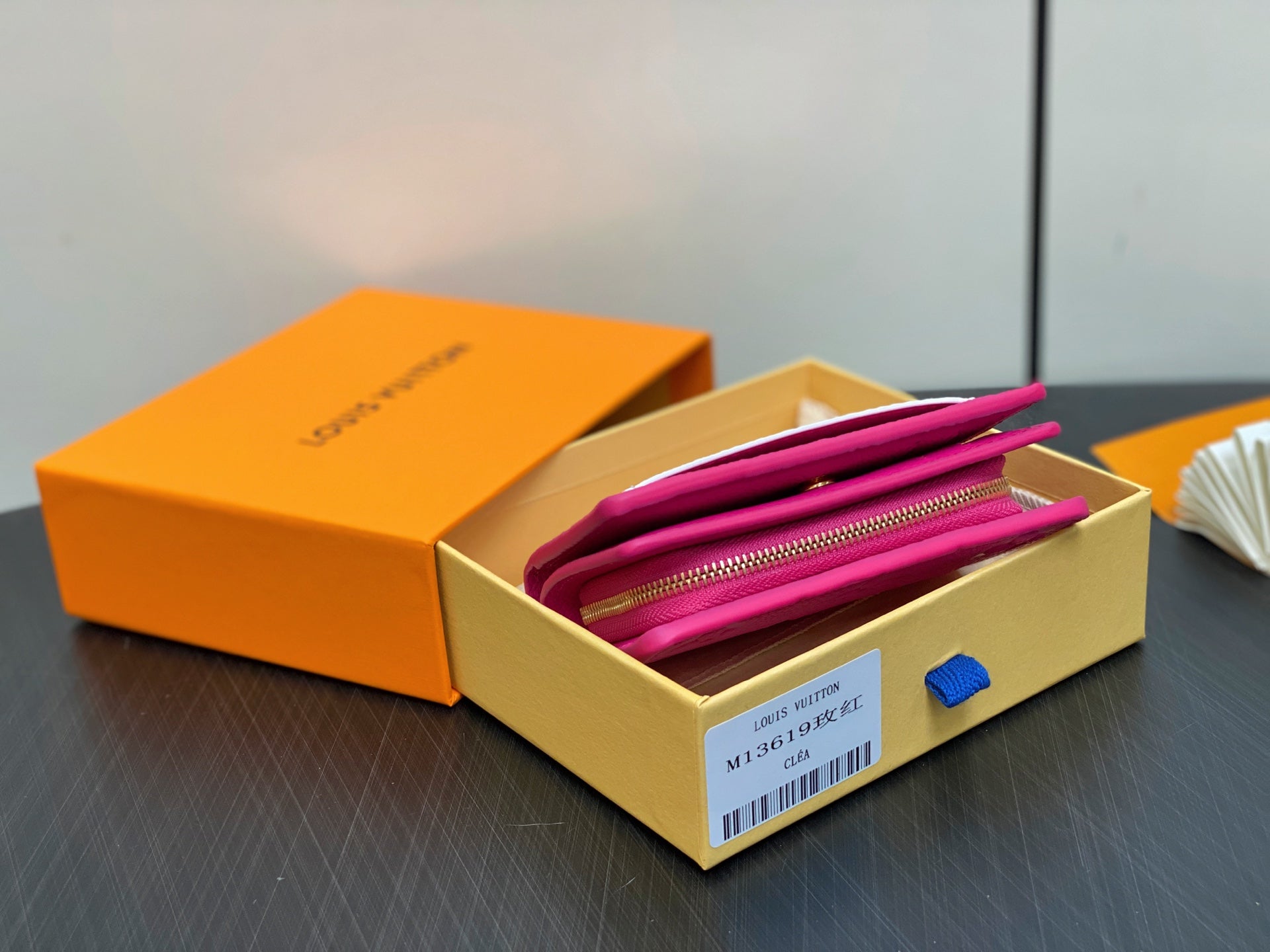 LV x TM Portfolio Claire Pink Gold Leather 329898