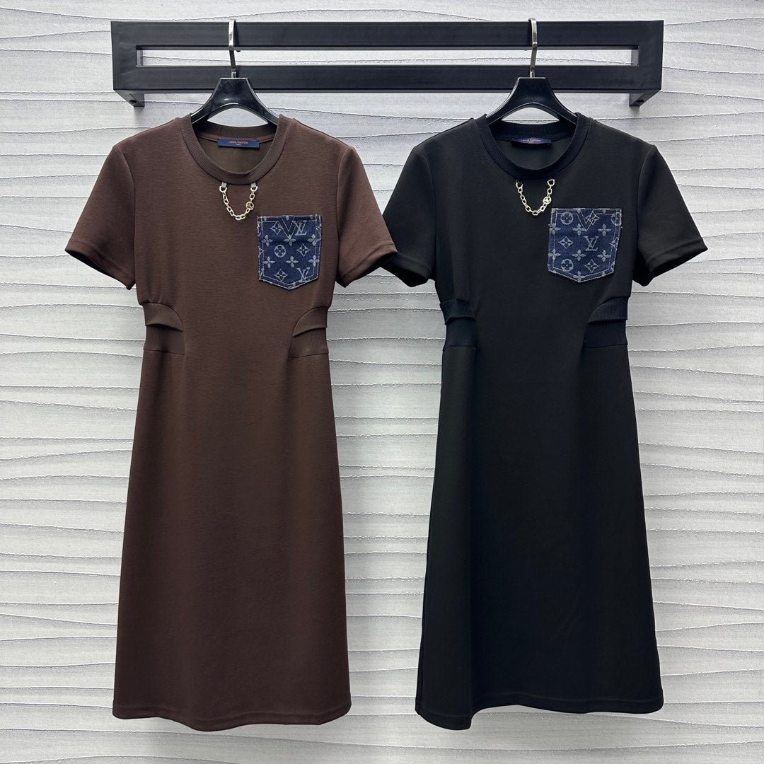 LV Black Cotton Dress