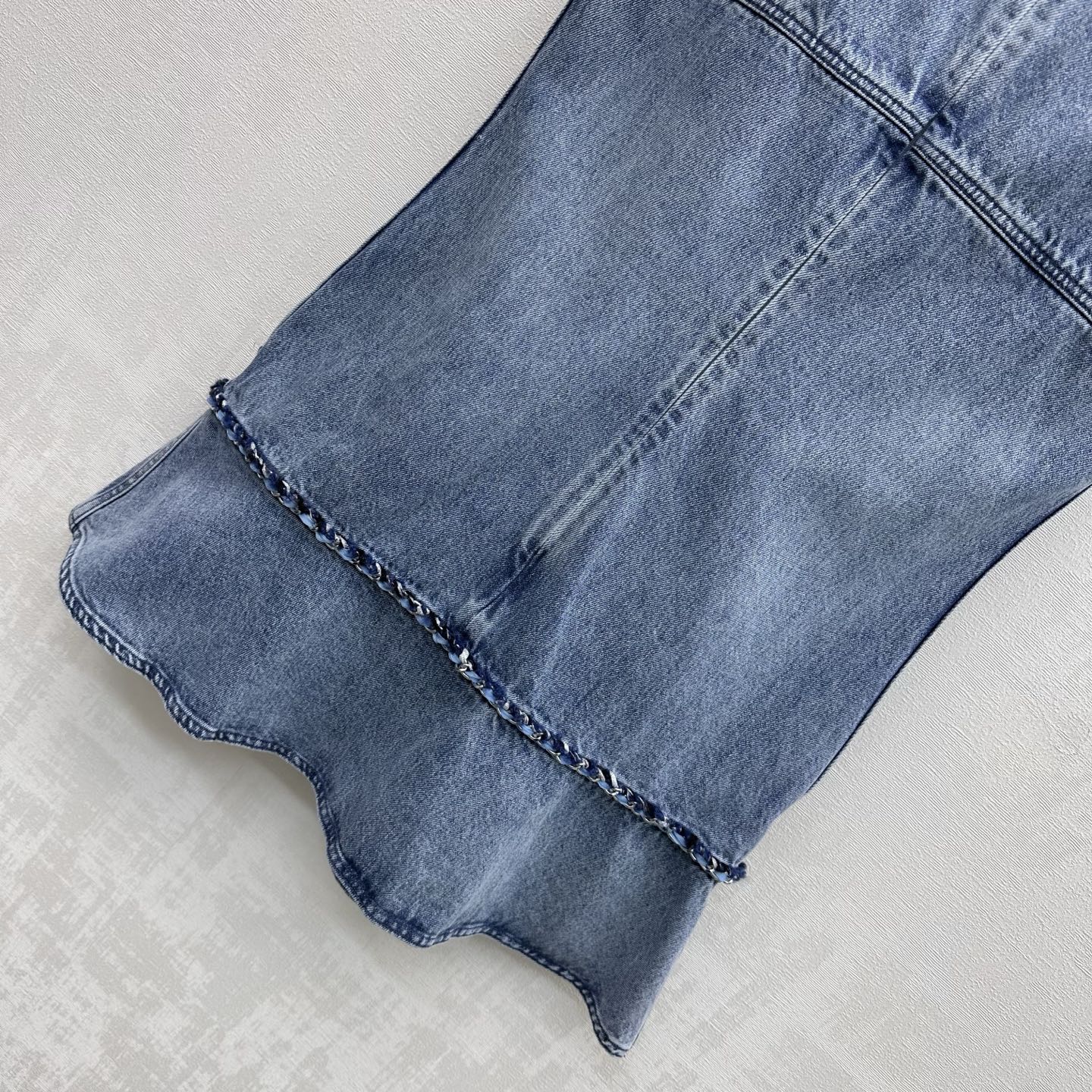 Chanel 2026 Embroidered Denim Vest Dress Blue Cotton 356148