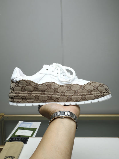 GG Men's Sneaker White Brown Cowhide 587322