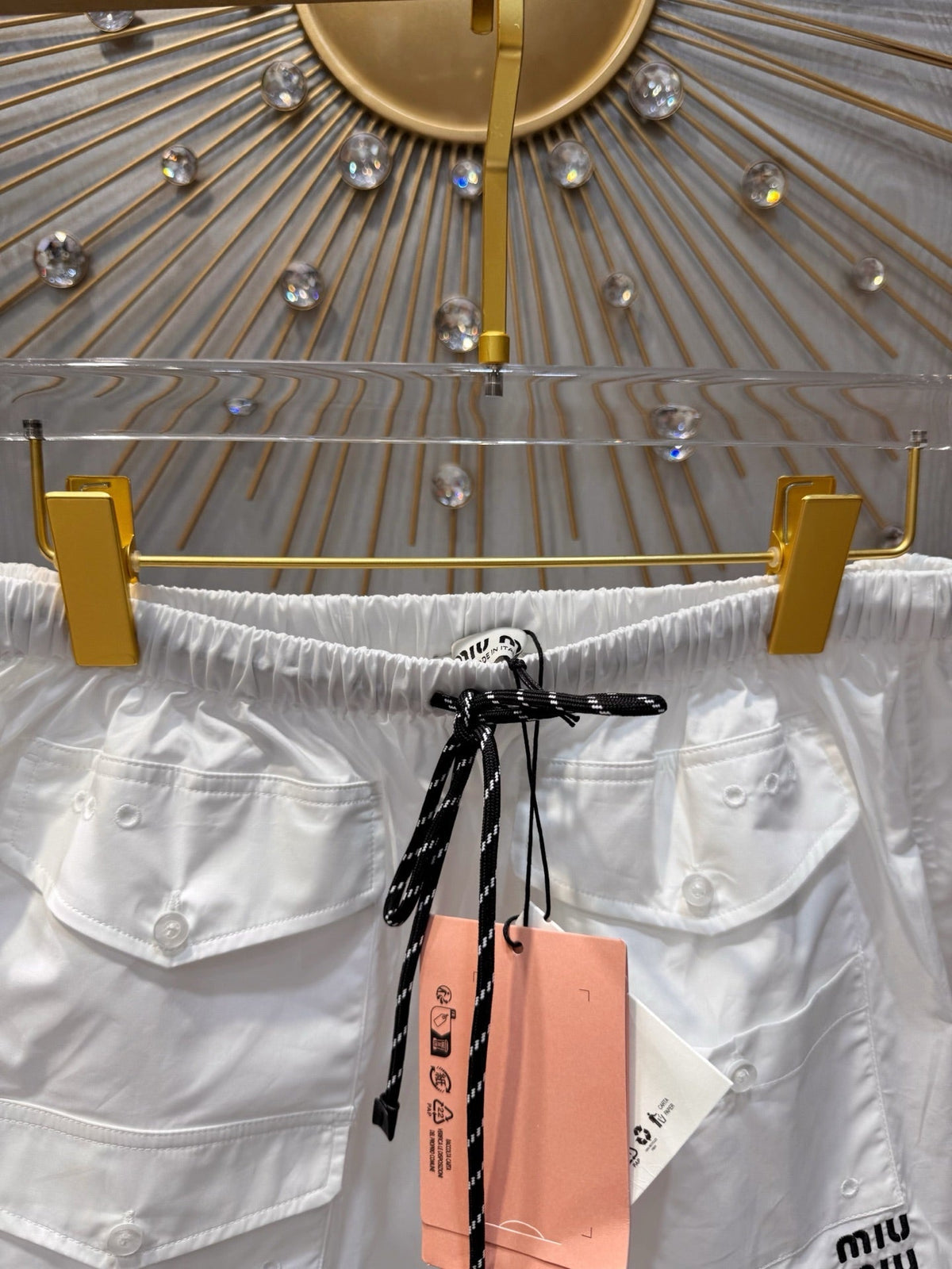 Miumiu 2026 Mini Skirt With Elasticated Waist White Cotton