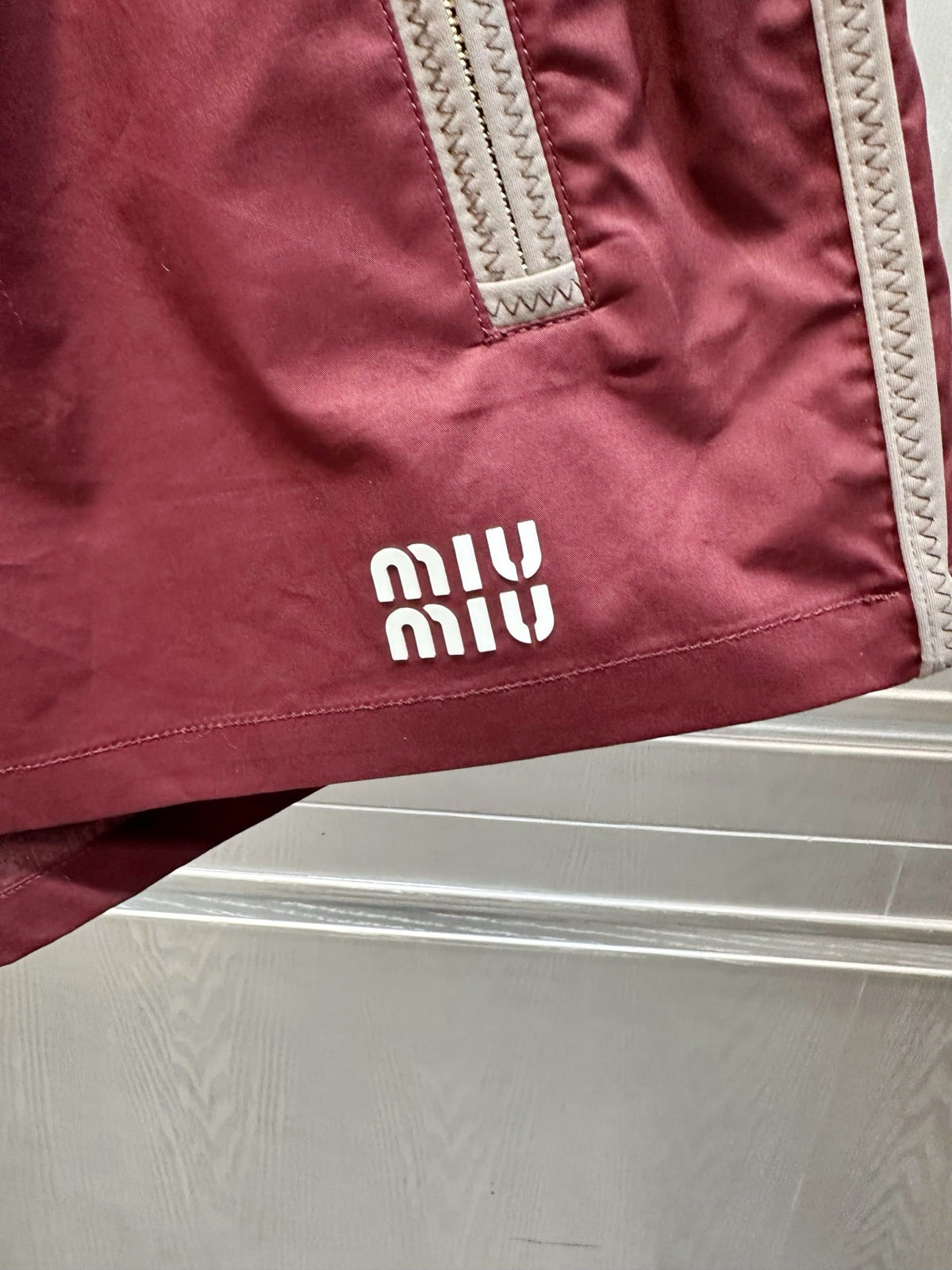 Miumiu 2026 Short Burgundy Polyester