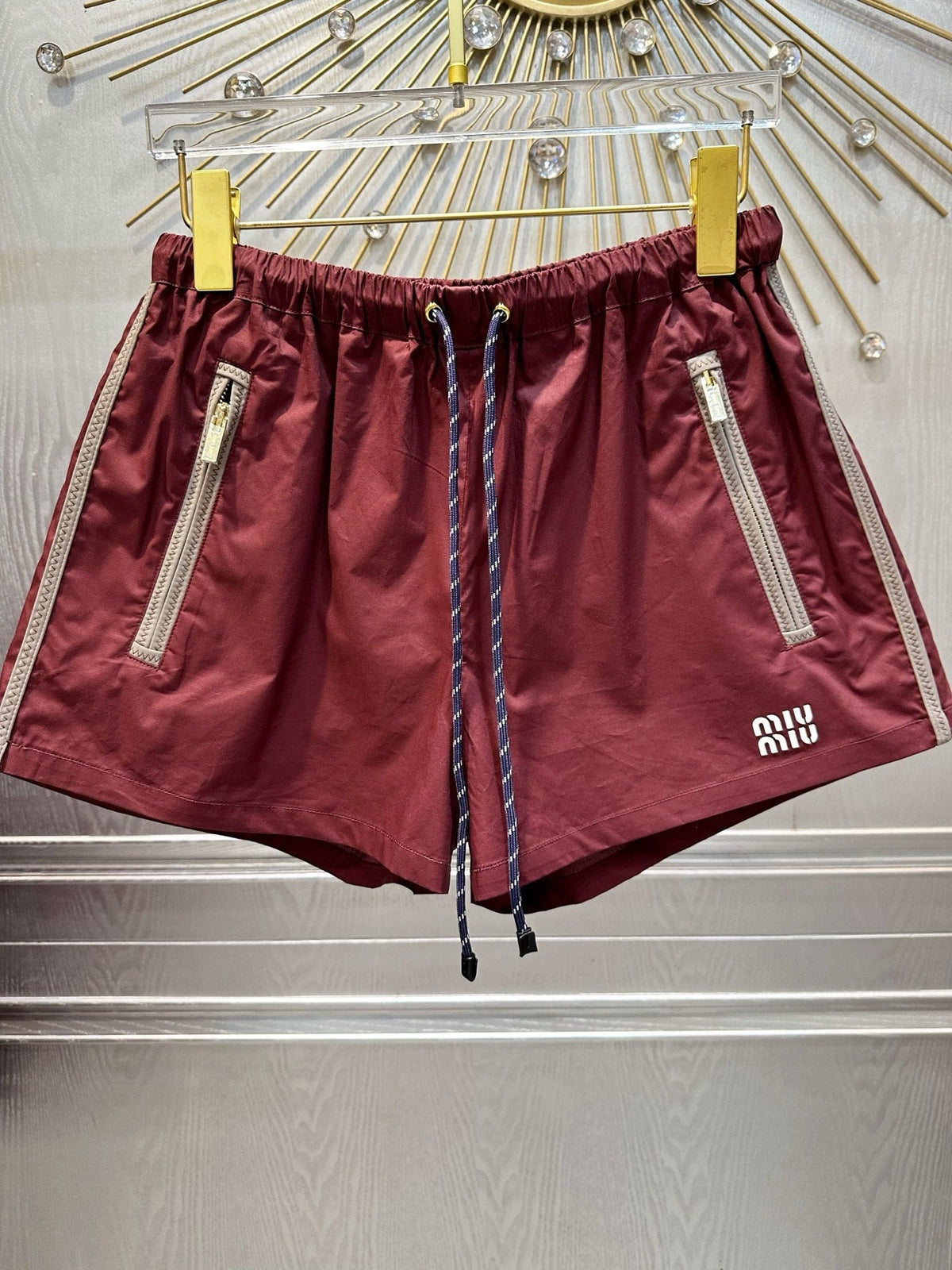 Miumiu 2026 Short Burgundy Polyester