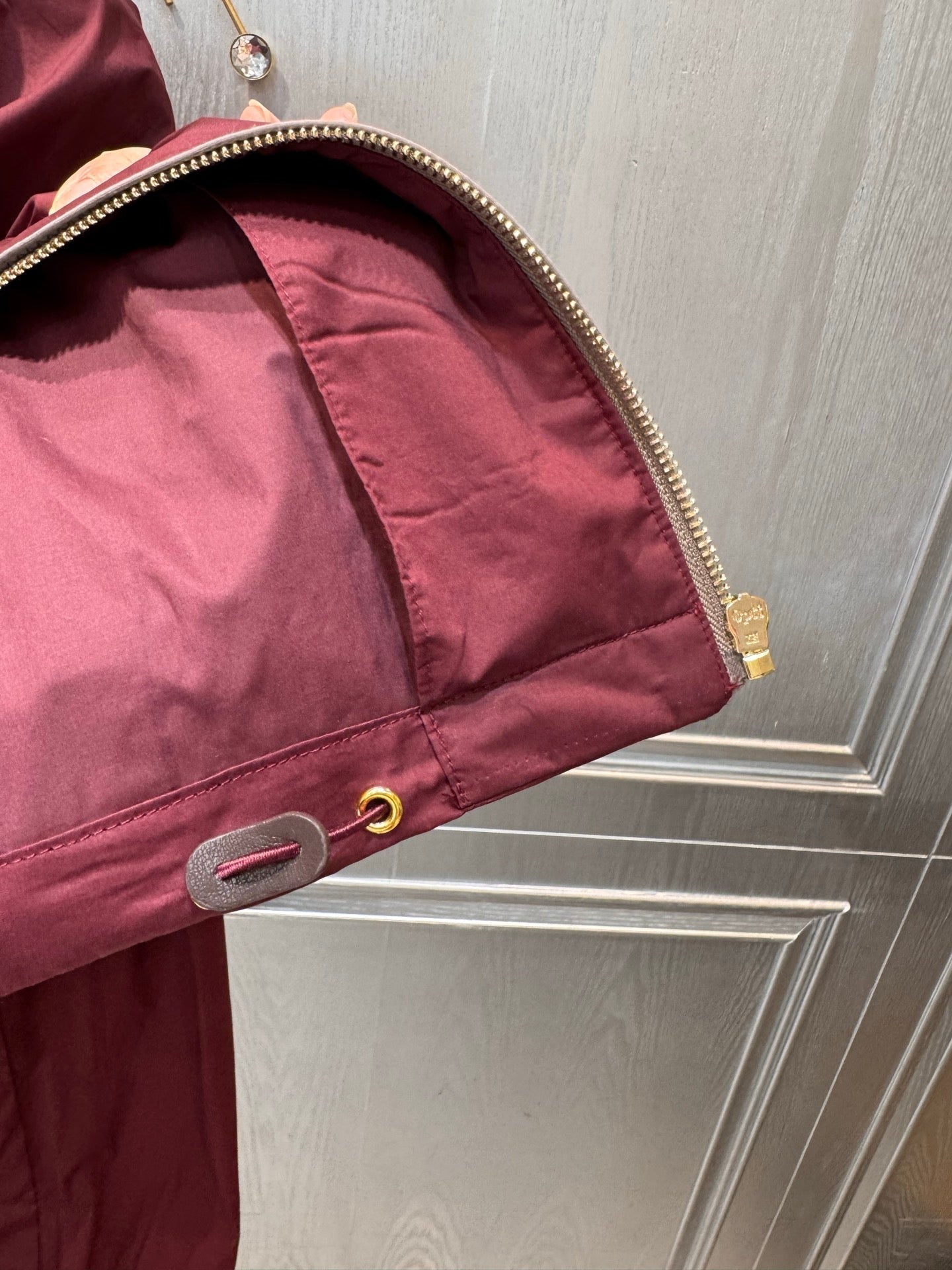Miumiu 2026 Hooded Jacket Burgundy Polyester