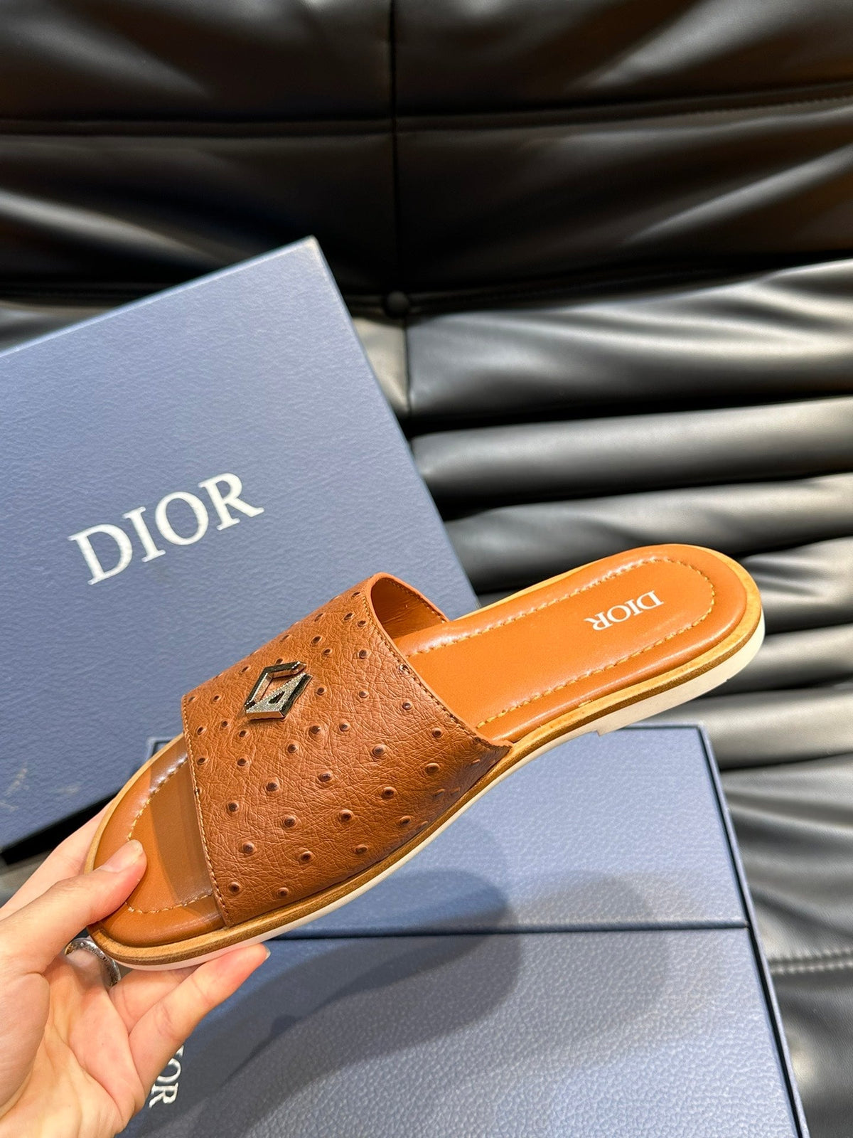 CD ALIAS SUMMER SLIPPER TIGER CALFSKIN