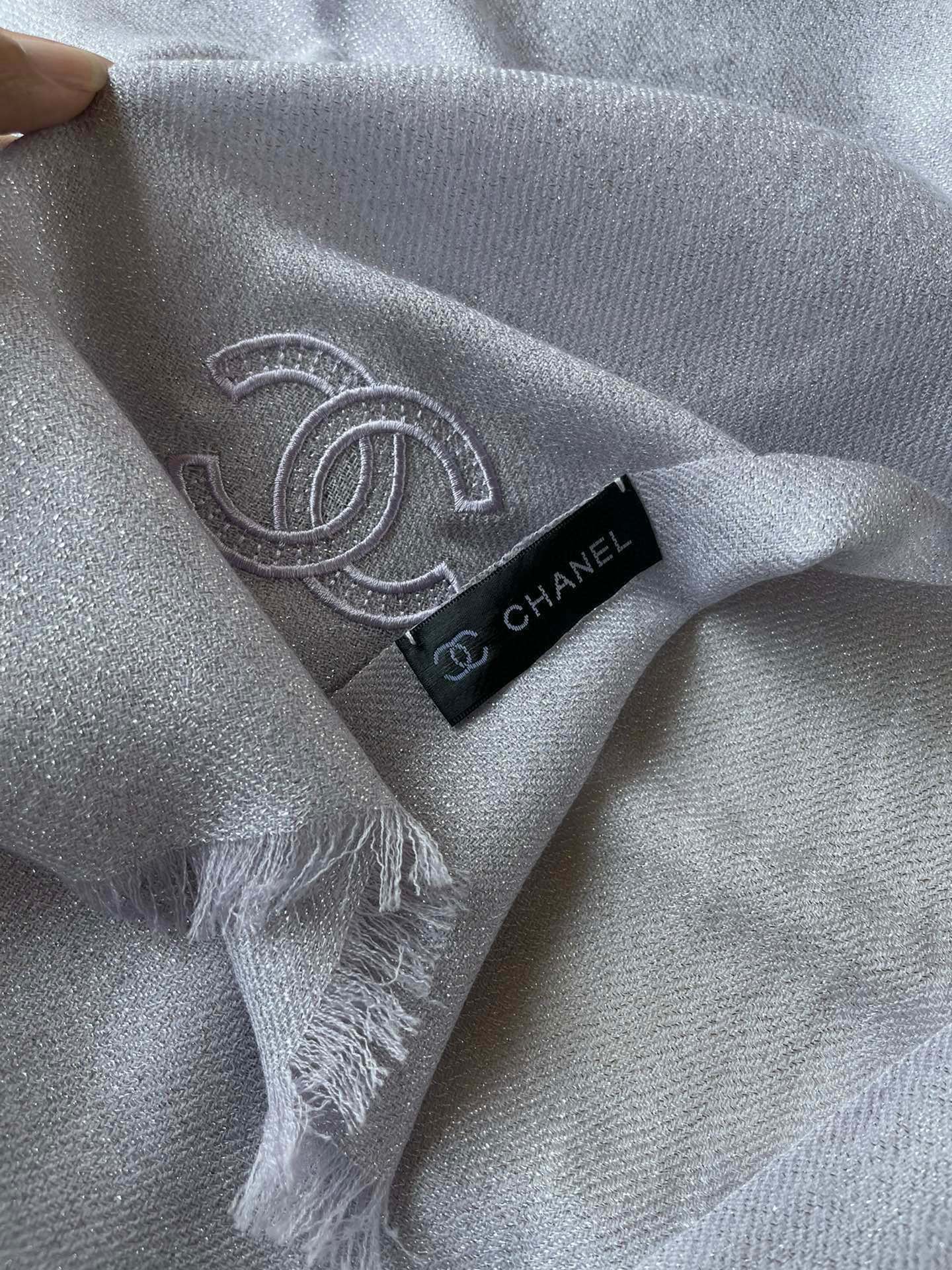 CC Scarf 210 CM In Light Grey Purple Cashmere 418352