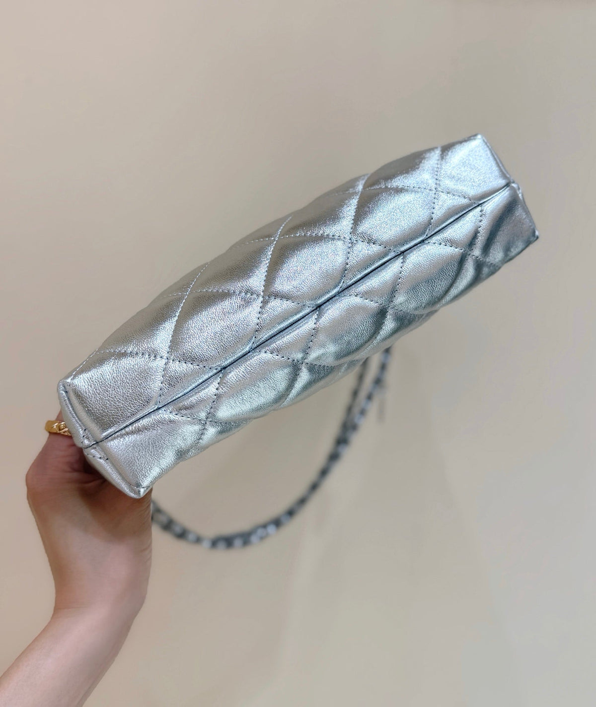 Chanel 2025  Hobo Dumpling Bag 26cm Genuine Calfskin Leather 339343