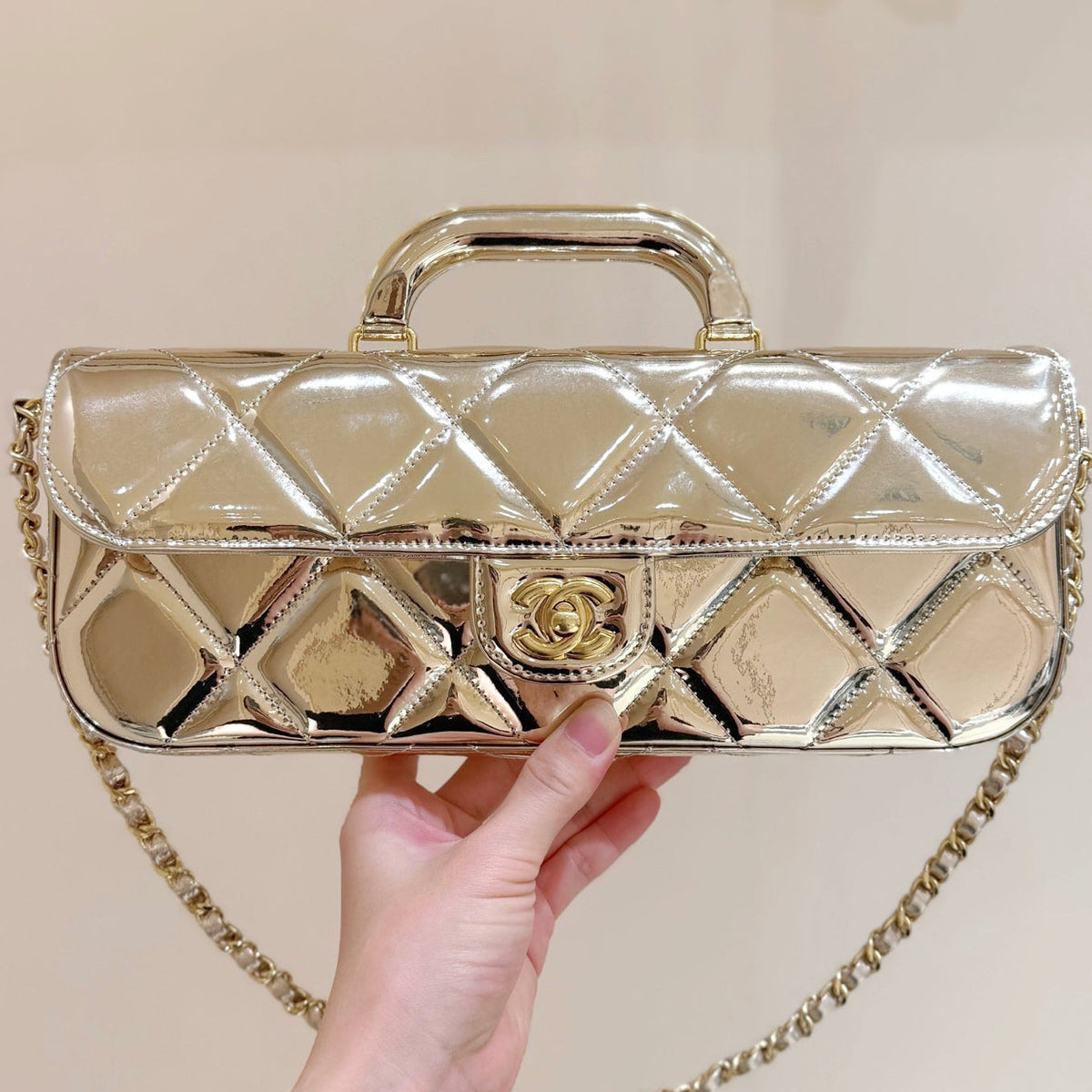 Chanel 2025 Bag 30cm Gold Shine Calfskin 345963