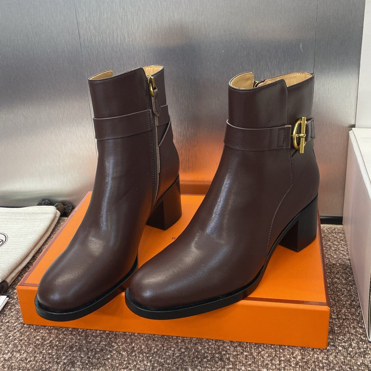 HM 25 Jill Ankle Boot Chocolate Brown Calfskin 508501