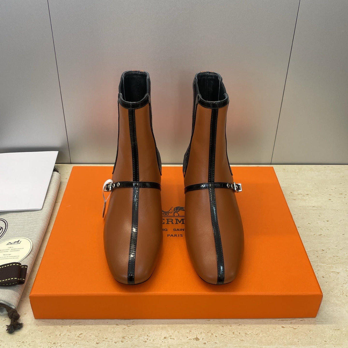 HM 26ss Lolita Chelsea Boots 40 Brown Black Calfskin 607086