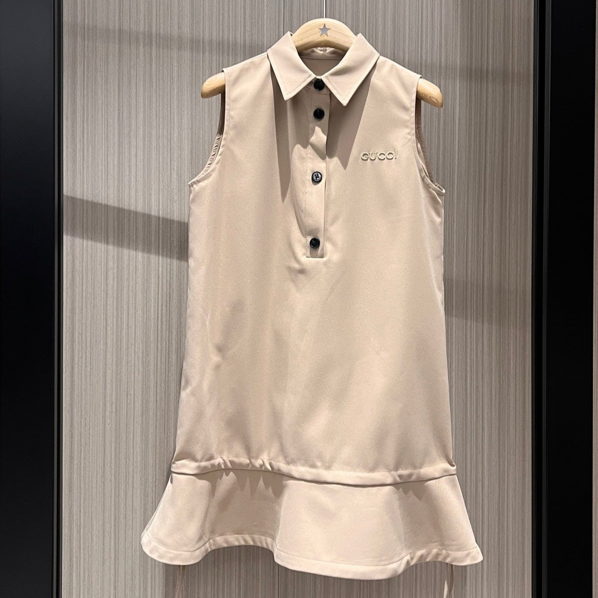 Gucci Sleeveless Vest Dress Beige Polyester Fiber