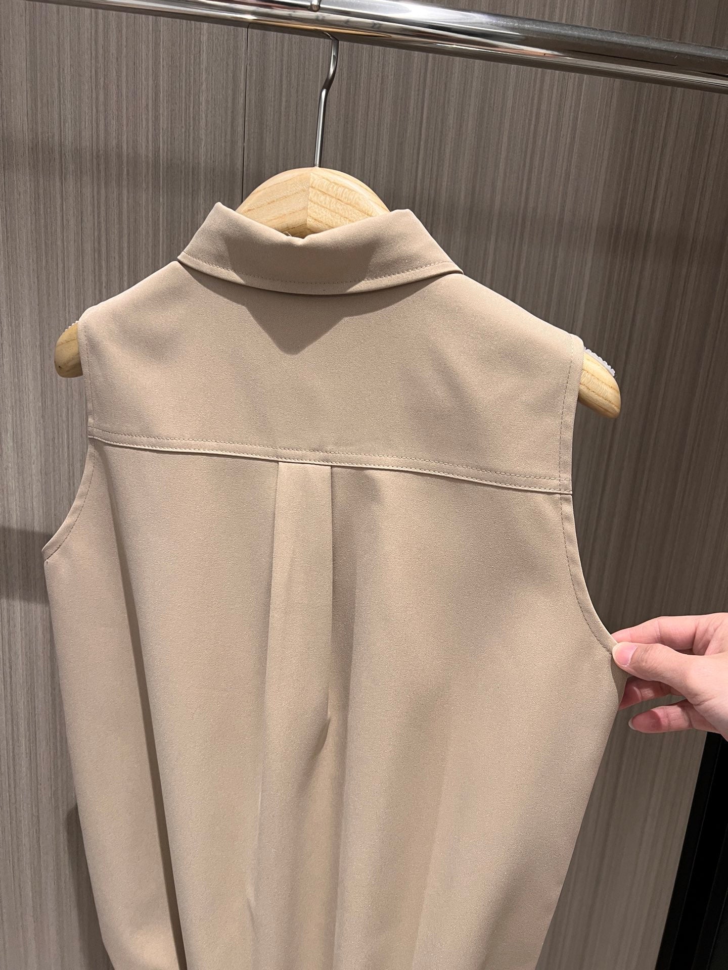 Gucci Sleeveless Vest Dress Beige Polyester Fiber