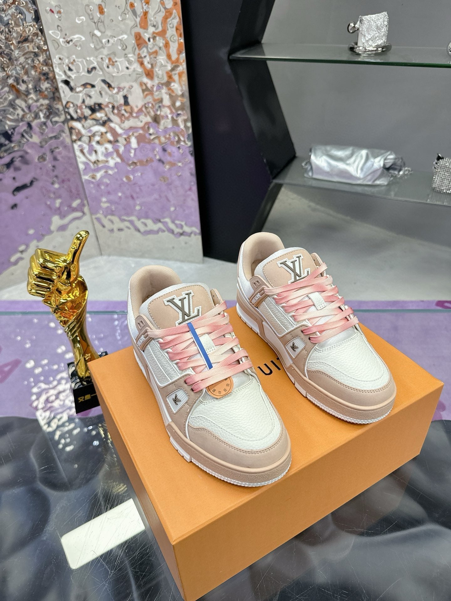 LV Trainer Sneaker Light Brown Cowhide
