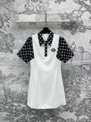 LV Classic L's Money Letter Print White Black Polyester