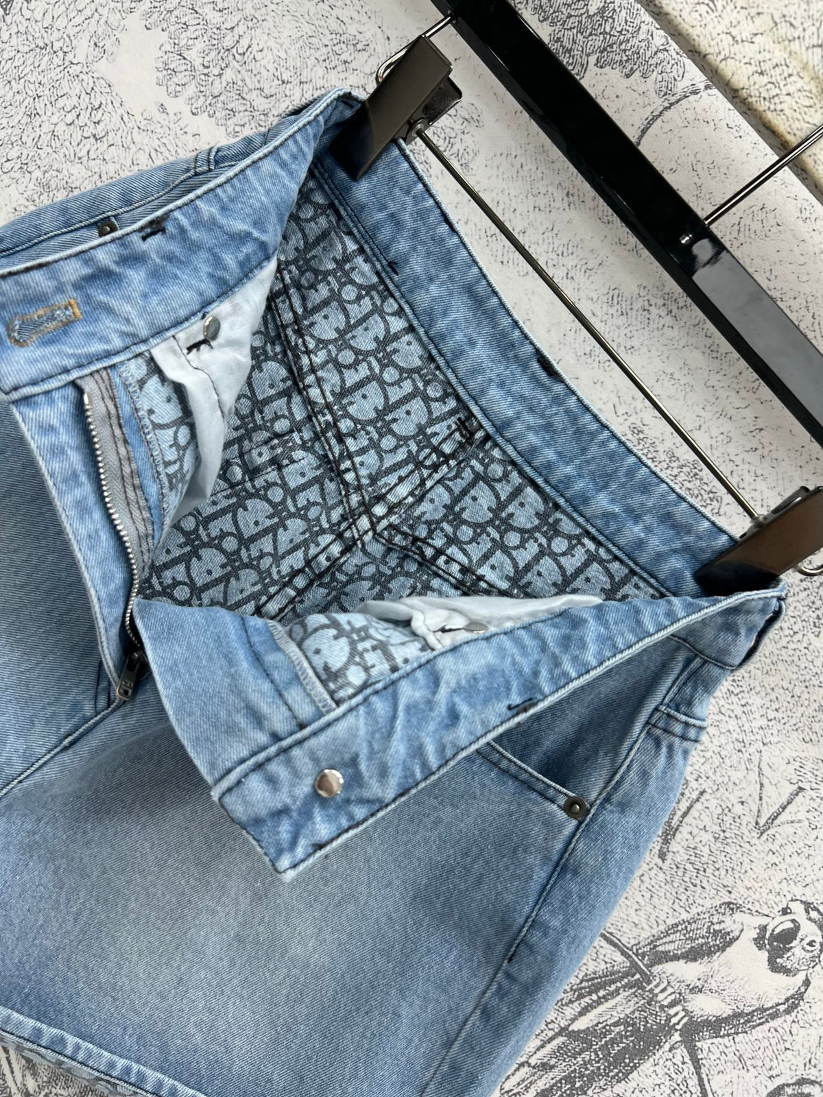 CD 25 Rolled Denim Short  Light Blue Cotton
