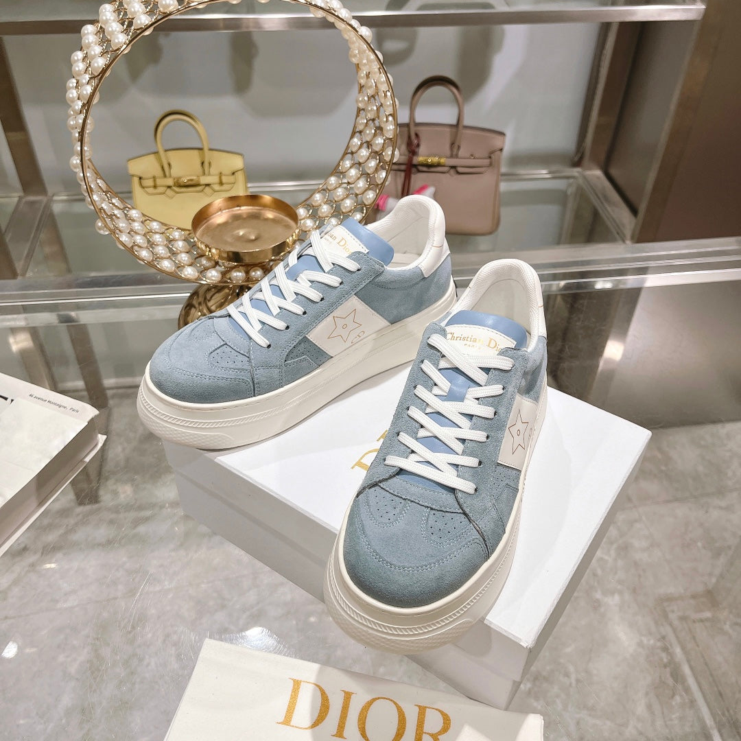 cd star sneaker white calfskin rock gray suede