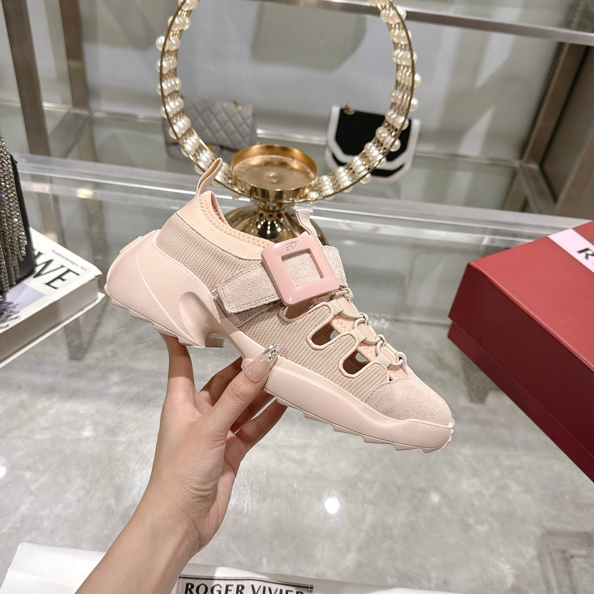 Viv 25 Sneaker Pink Imported Breathable Mesh 235359
