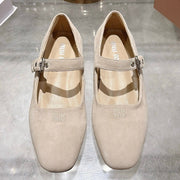 Miu Miu 2026 Square Toe Ballet Flats Suede 999626