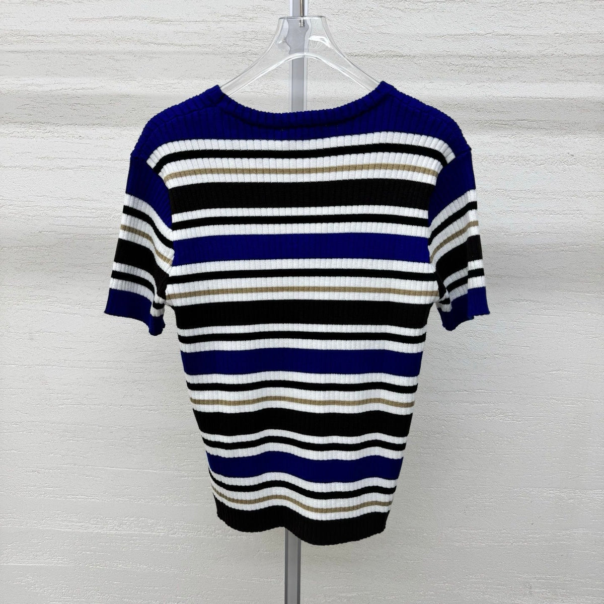 Miumiu 2026 Striped T-shirt Blue White Brown Wool Cashmere 356974
