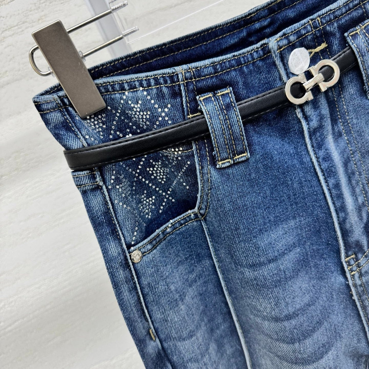 Dior 2026 Belt Buckle Jean Blue Cotton