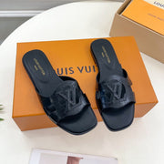 isola flat mule black calfskin