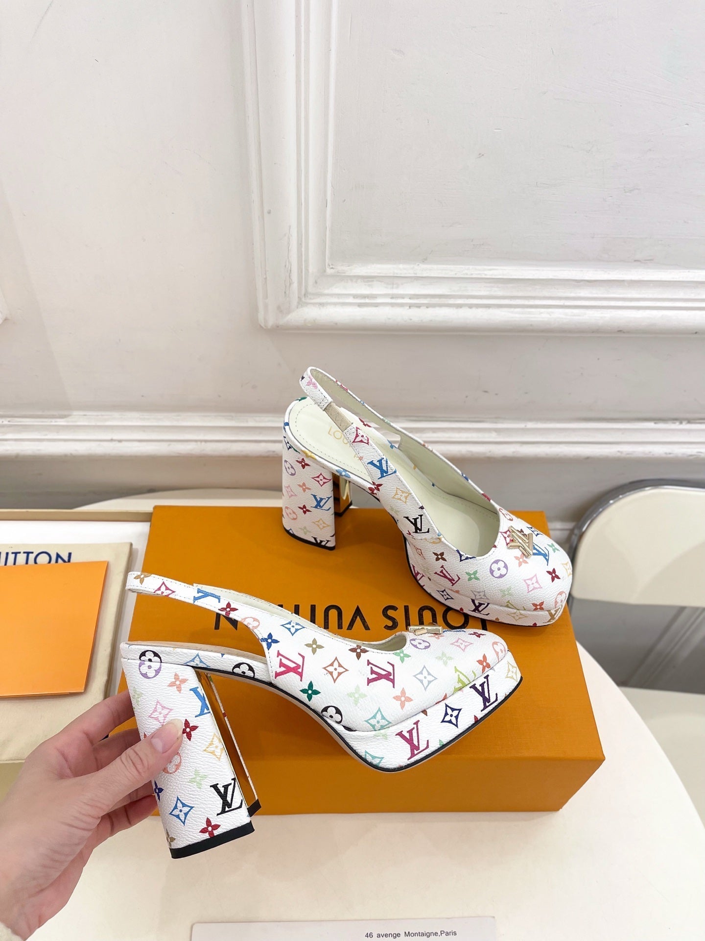 LV 26ss Platform Sandals 110 White Monogram Leather 631925
